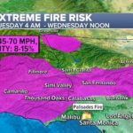 california-fires-weather-forecast:-‘dangerous’-wind-situation-begins-early-tuesday